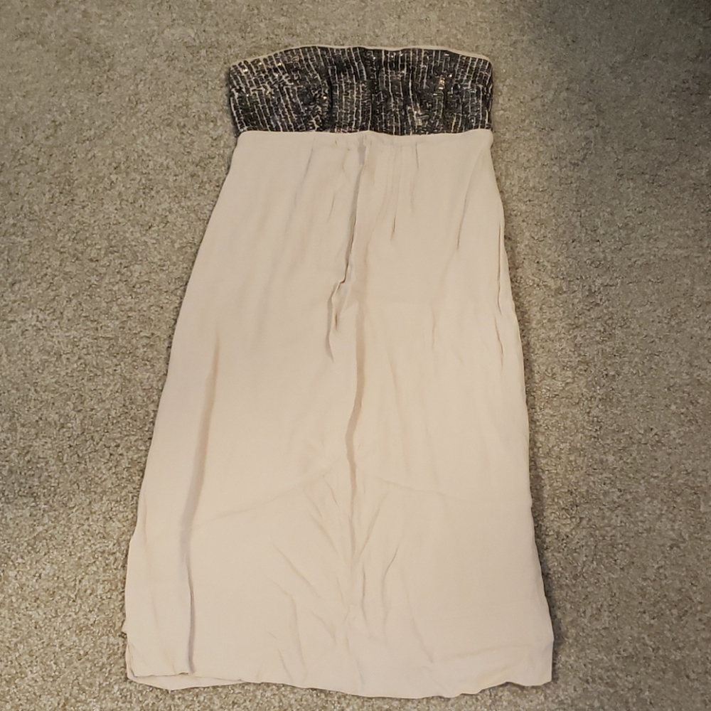 Strapless Dress with Sequent Top